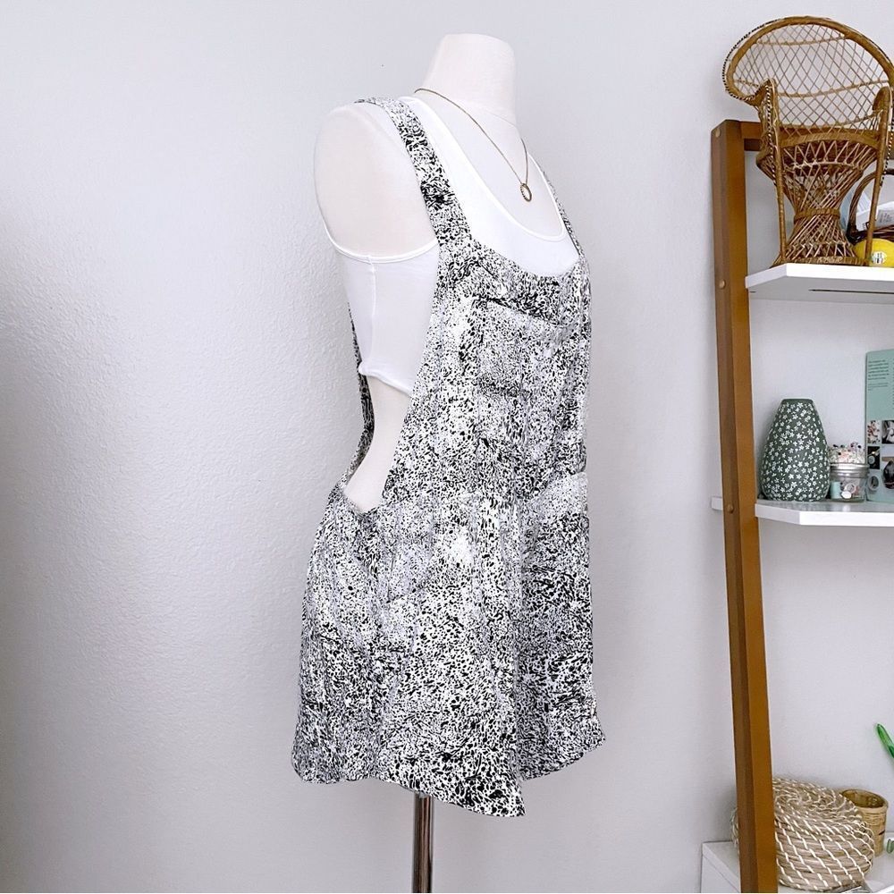 White and Black Marble Romper Overall